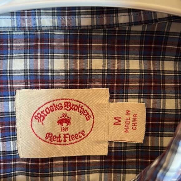 Brooks Brothers blue plaid long sleeve button down shirt Size M - Picture 9 of 11
